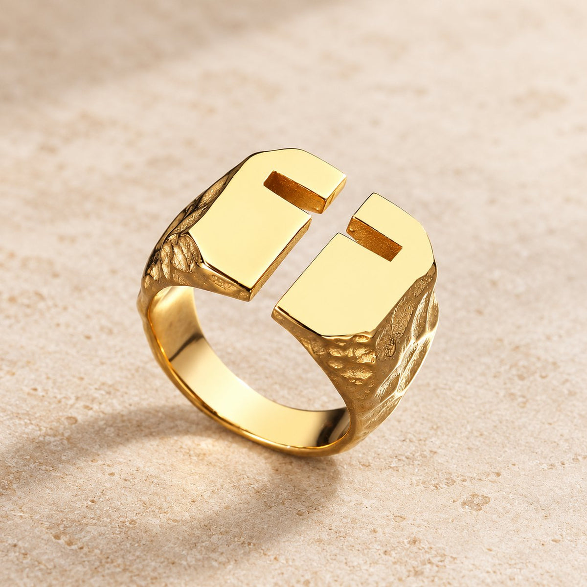 3 Colors Minimalist Style Cross Engraved Stainless Steel Faith Ring