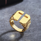 Anillo de Fe en Acero Inoxidable con Cruz Grabada Estilo Minimalista, 3 Colores