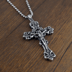 Collar Crucifijo Ornamentado - Símbolo Profundo de Devoción y Fe Eterna