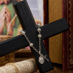 Pulsera Casual Ajustable con Medalla Milagrosa y Crucifijo