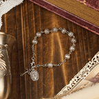 Pulsera Casual Ajustable con Medalla Milagrosa y Crucifijo