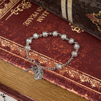 Pulsera Casual Ajustable con Medalla Milagrosa y Crucifijo