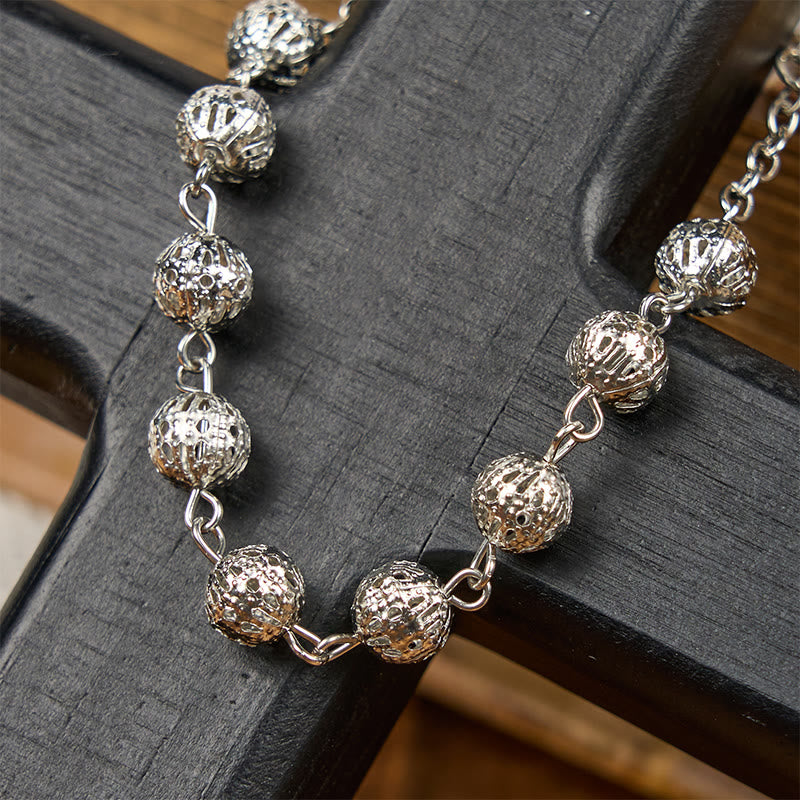 Pulsera Casual Ajustable con Medalla Milagrosa y Crucifijo