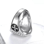Anillo Escudo Templario con Cruz - Emblema Sagrado de Valor y Fe