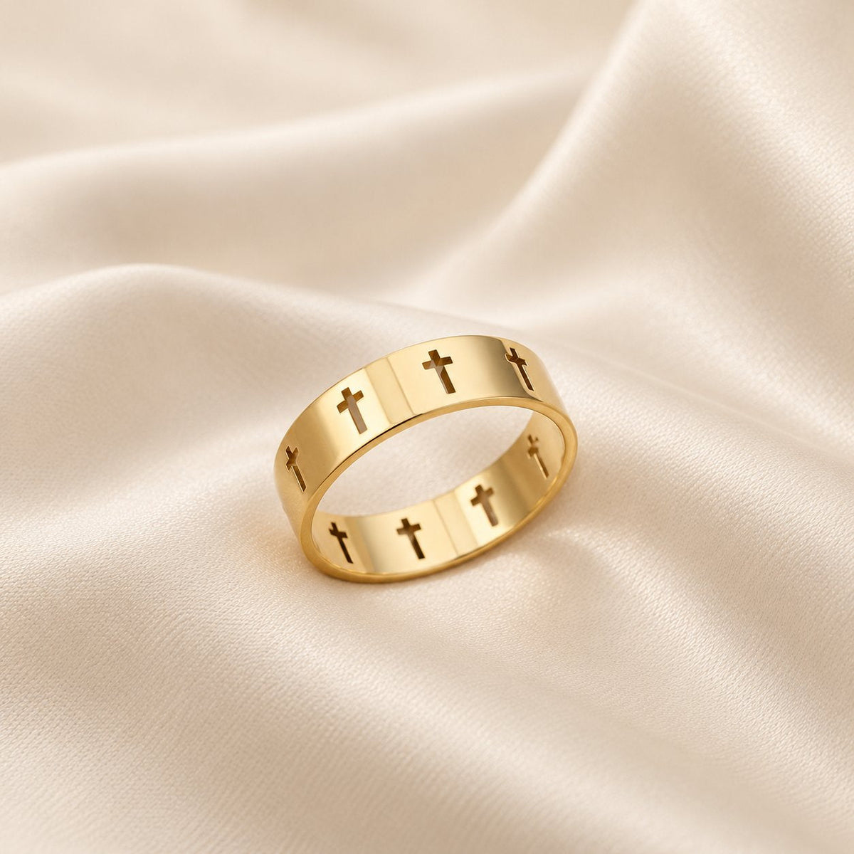 Divine Gold Cross Ring