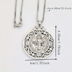 Collar Exquisito con Medalla de San Benito: Símbolo de Fe y Protección