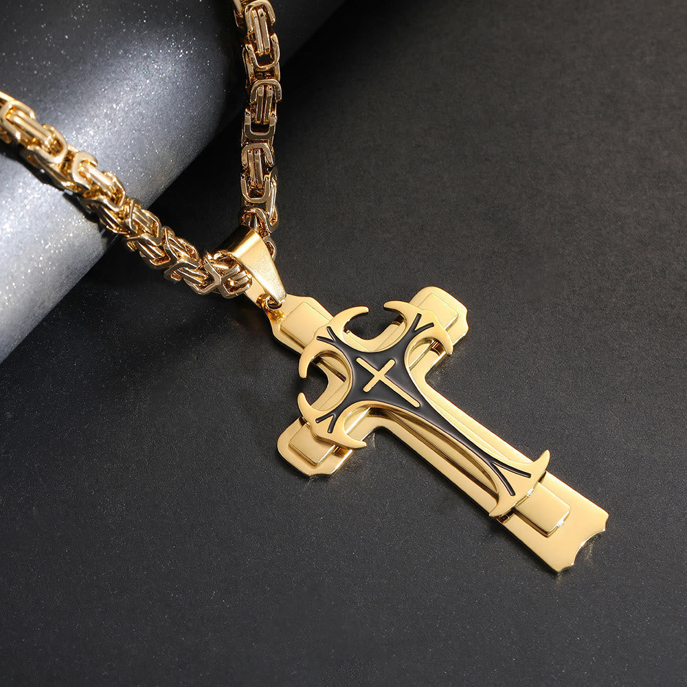 Collar de Cruz "Fe y Valor" en 3 Colores: Abraza el Poder de Creer