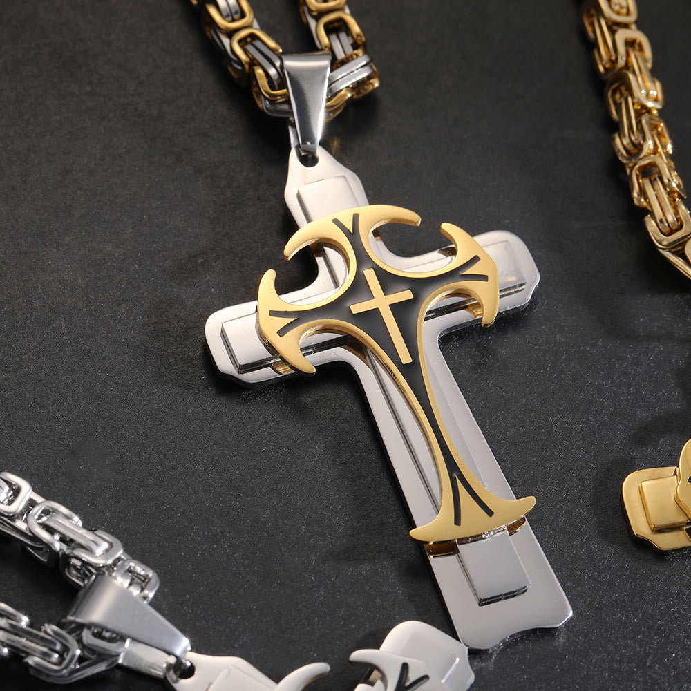 Collar de Cruz "Fe y Valor" en 3 Colores: Abraza el Poder de Creer