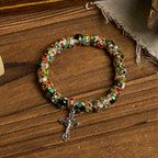 Pulsera de Fe Eterna con Cuentas Artesanales de Cloisonné: Testimonio de la Presencia de Cristo