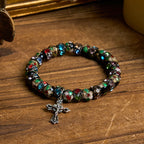 Pulsera de Fe Eterna con Cuentas Artesanales de Cloisonné: Testimonio de la Presencia de Cristo