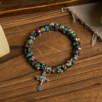 Pulsera de Fe Eterna con Cuentas Artesanales de Cloisonné: Testimonio de la Presencia de Cristo