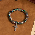 Pulsera de Fe Eterna con Cuentas Artesanales de Cloisonné: Testimonio de la Presencia de Cristo