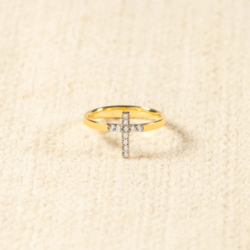 925 Silver Cross & "Trust God" Ring