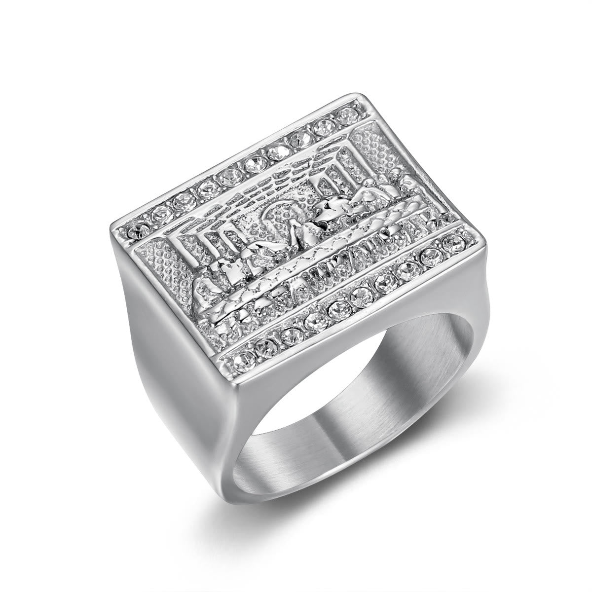 Anillo de la Última Cena Vintage y Clásico, 2 Colores: Símbolo de Devoción y Herencia