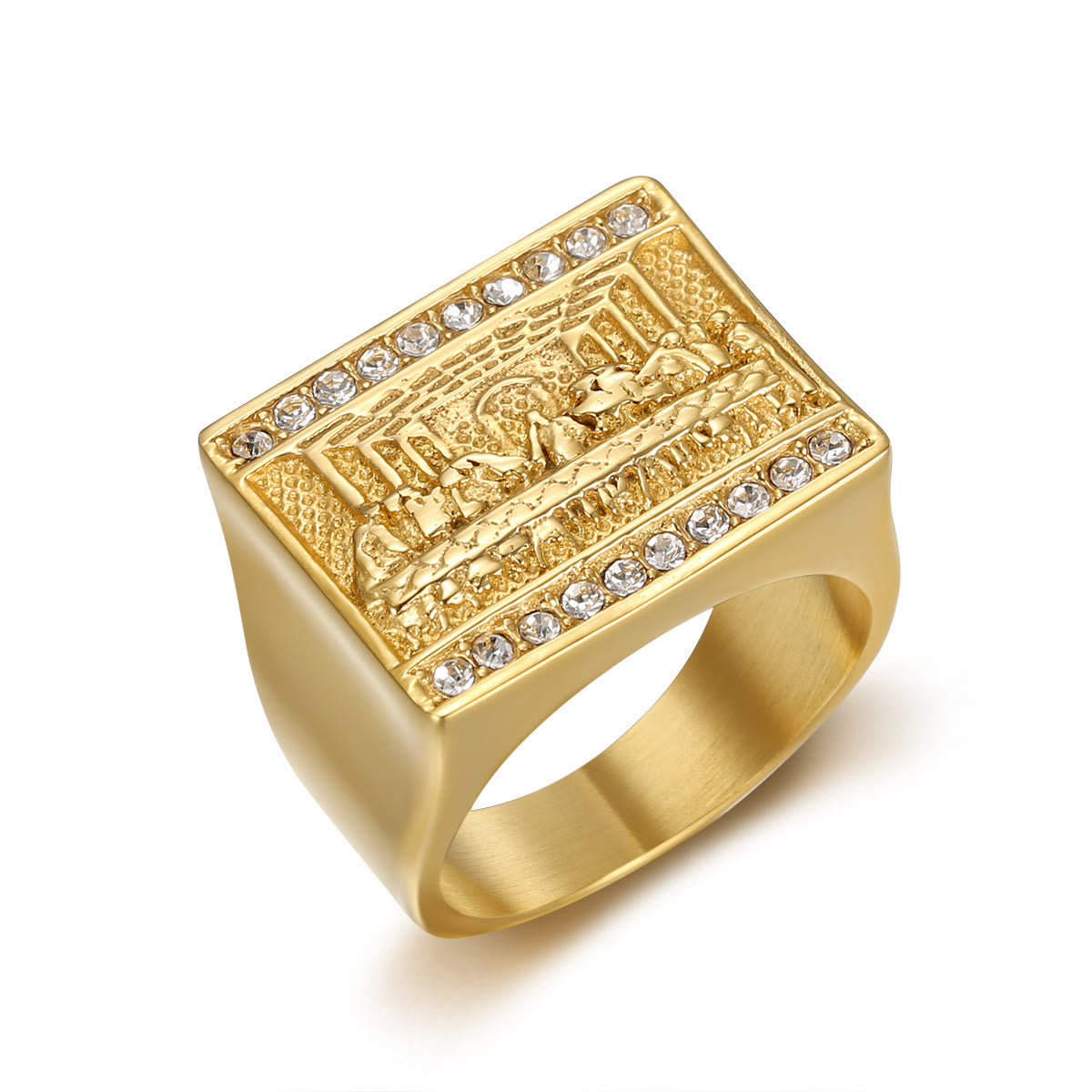Anillo de la Última Cena Vintage y Clásico, 2 Colores: Símbolo de Devoción y Herencia