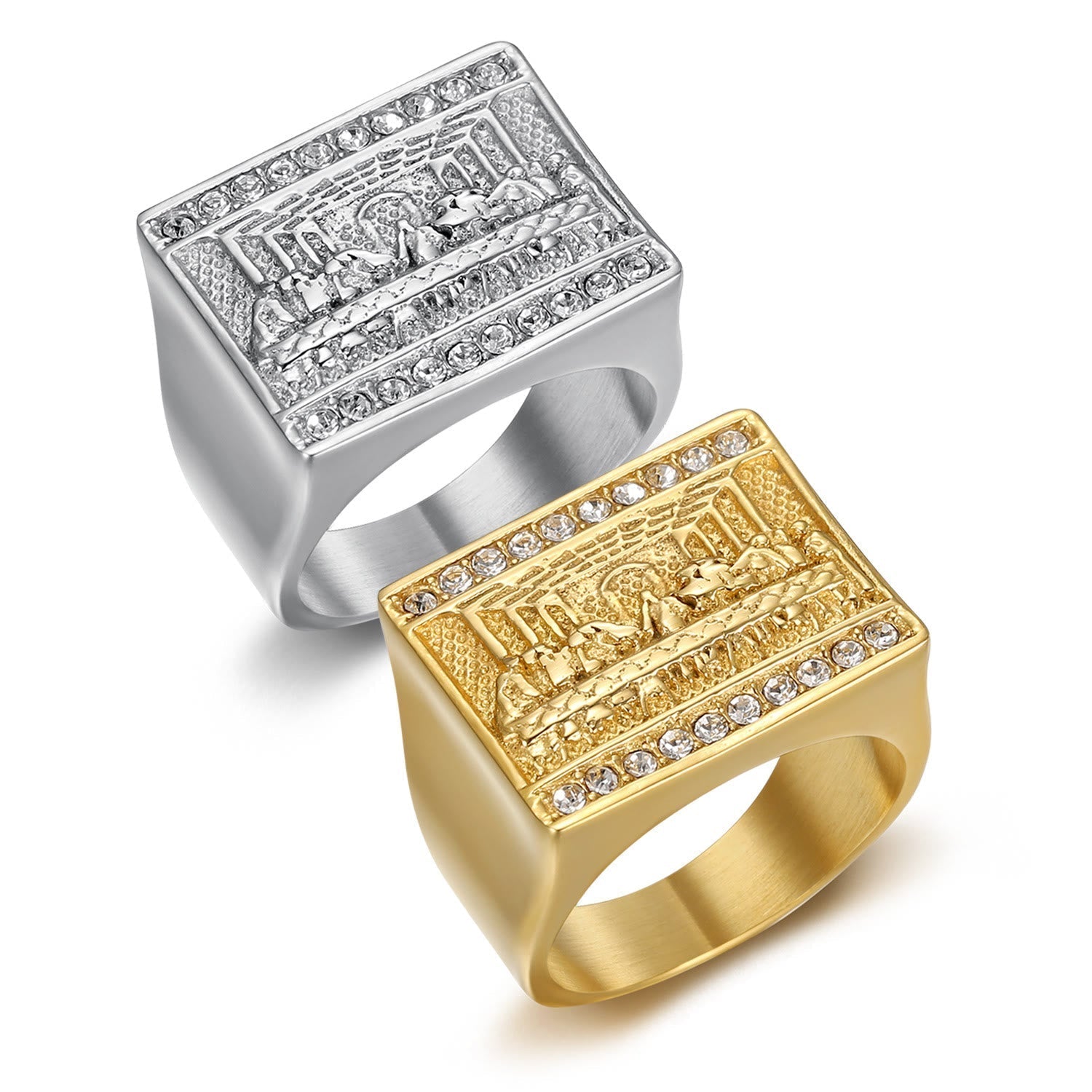 Anillo de la Última Cena Vintage y Clásico, 2 Colores: Símbolo de Devoción y Herencia