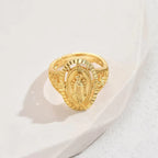 Anillo de la Virgen de Guadalupe Estilo Vintage y Clásico: Homenaje Eterno a la Fe y la Elegancia