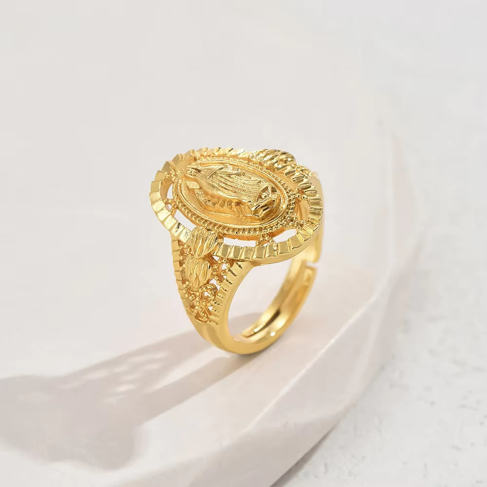 Anillo de la Virgen de Guadalupe Estilo Vintage y Clásico: Homenaje Eterno a la Fe y la Elegancia