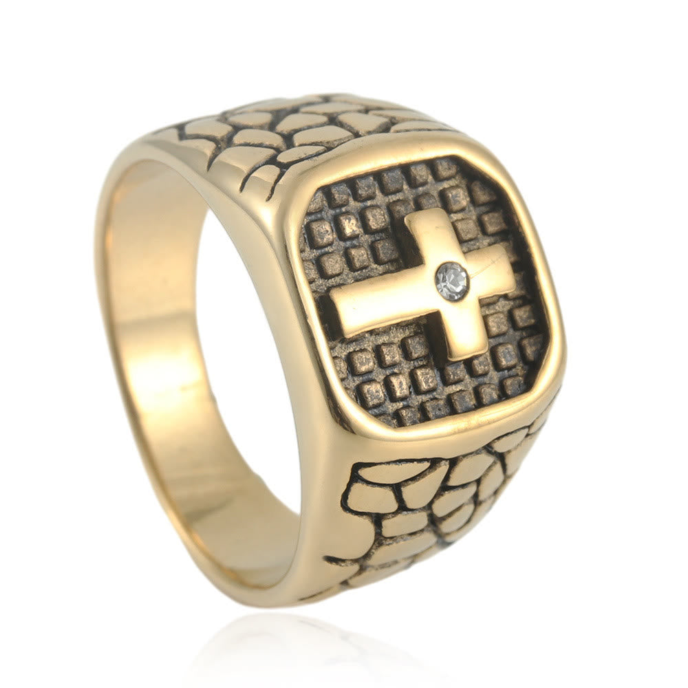 Anillo de Cruz Moderno y Minimalista: Elegancia Sobria y Simbolismo Eterno