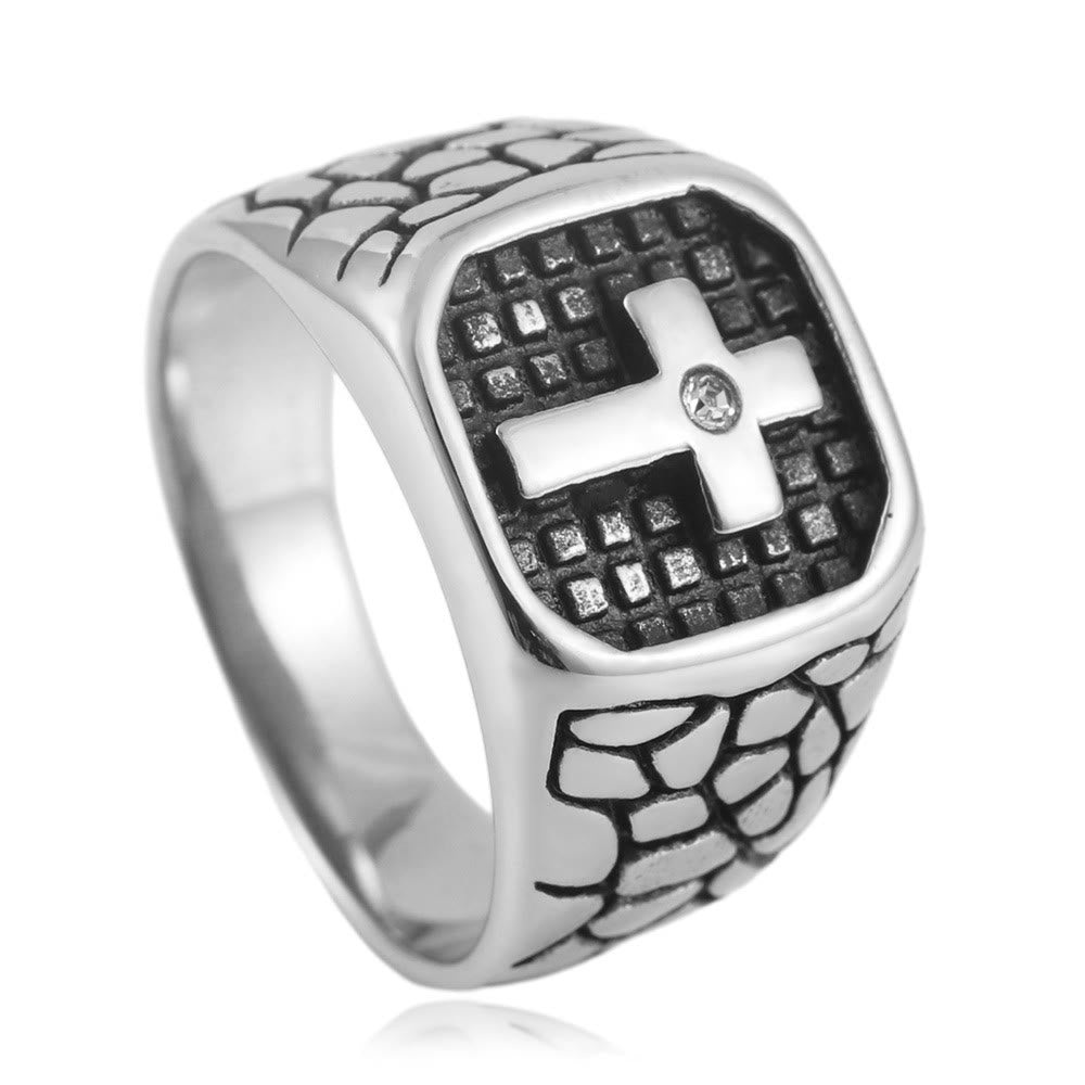 Anillo de Cruz Moderno y Minimalista: Elegancia Sobria y Simbolismo Eterno