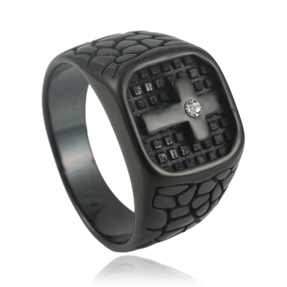 Anillo de Cruz Moderno y Minimalista: Elegancia Sobria y Simbolismo Eterno