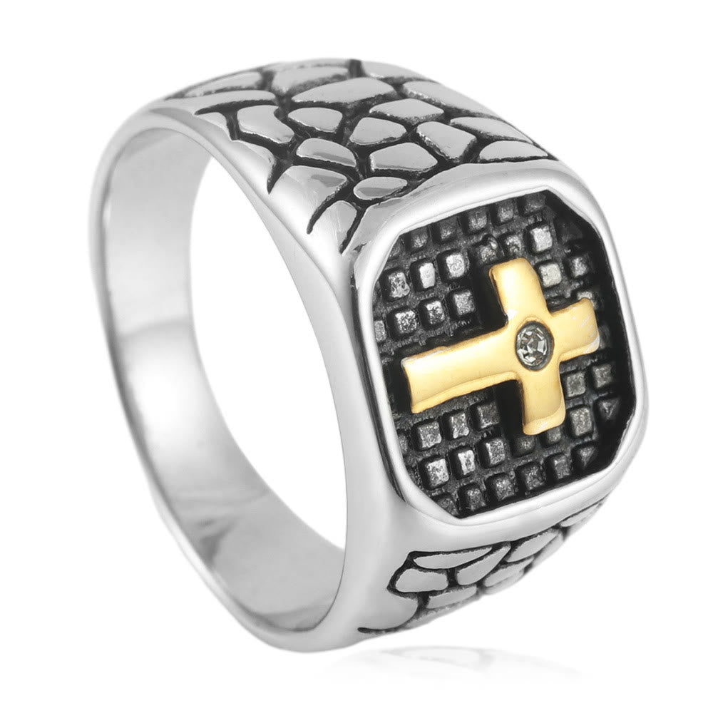Anillo de Cruz Moderno y Minimalista: Elegancia Sobria y Simbolismo Eterno