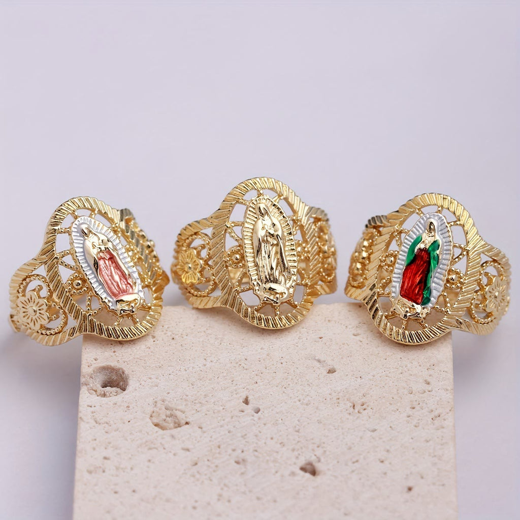 Anillo de la Virgen de Guadalupe en 3 Colores: Elegancia Sobria y Simbolismo Eterno