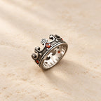 4colors The Crown of Faith Cross Ring-Red Gemstones Set Divine Design