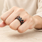 4colors The Crown of Faith Cross Ring-Red Gemstones Set Divine Design