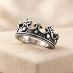 4colors The Crown of Faith Cross Ring-Red Gemstones Set Divine Design