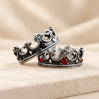 4colors The Crown of Faith Cross Ring-Red Gemstones Set Divine Design