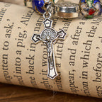 Pulsera Artesanal de Bendición Divina con Cuentas de Cloisonné Azul: Símbolo de Fe