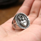 Anillo de Bendición del Sagrado Corazón de Jesús y Cruz en 3 Colores