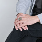 Anillo de Bendición del Sagrado Corazón de Jesús y Cruz en 3 Colores