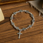Pulsera de Metal con Medalla de la Virgen y Crucifijo de Símbolo Sagrado: Señal de Devoción