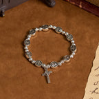 Pulsera de Metal con Medalla de la Virgen y Crucifijo de Símbolo Sagrado: Señal de Devoción