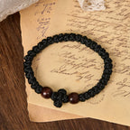 Pulsera de Cordón con Nudo de Cruz Azul y Negro: Señal de Fe