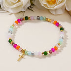 Pulsera de Cristal Multicolor con Tarjeta de Bendición: Muestra Viva de Fe