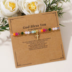 Pulsera de Cristal Multicolor con Tarjeta de Bendición: Muestra Viva de Fe