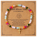 Pulsera de Cristal Multicolor con Tarjeta de Bendición: Muestra Viva de Fe
