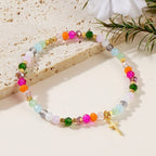 Pulsera de Cristal Multicolor con Tarjeta de Bendición: Muestra Viva de Fe