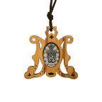 Collar Vintage de Medalla Milagrosa en Madera de Olivo: Emblema Eterno de Gracia Divina