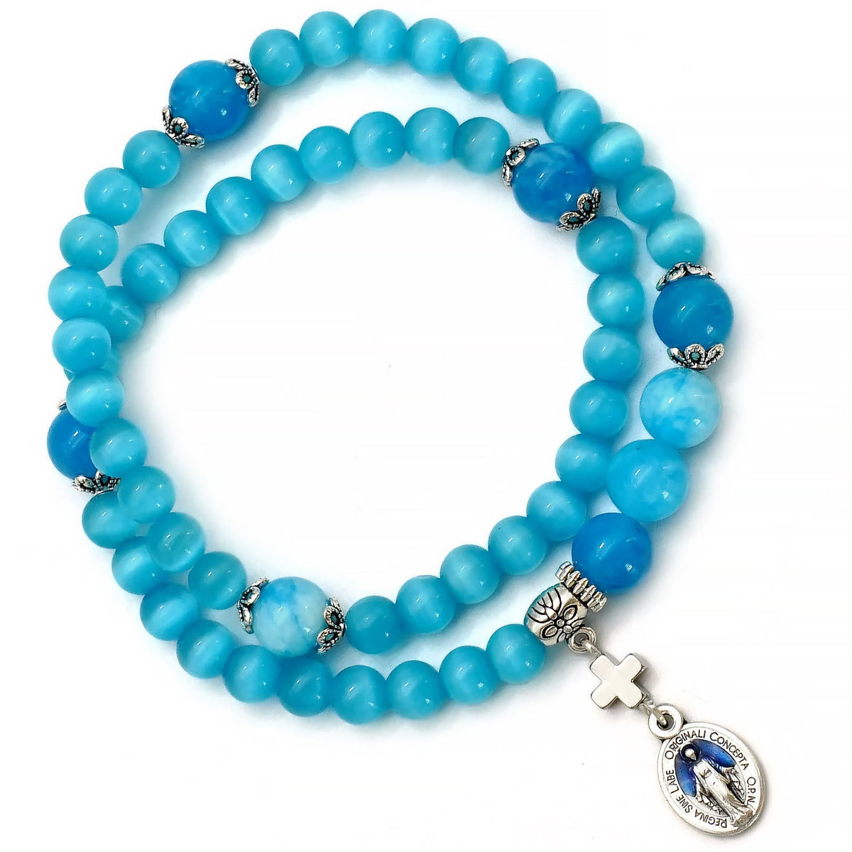 Minimalist Adjustable Bracelet with Multicolored Cat's Eye Stones