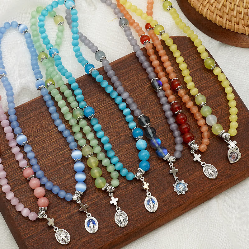Minimalist Adjustable Bracelet with Multicolored Cat's Eye Stones