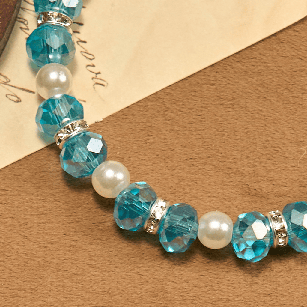 Pulsera Elástica Moderna de Cristal Transparente con Crucifijo y Medalla Milagrosa