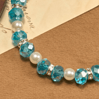 Pulsera Elástica Moderna de Cristal Transparente con Crucifijo y Medalla Milagrosa