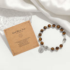Pulsera Elástica de Gemas Multicolor con Medalla Milagrosa: Conexión Espiritual Única