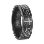 Anillo Artesanal Envejecido de Plata 925 con Nudo Celta y Cruz: Expresión de Identidad de Fe