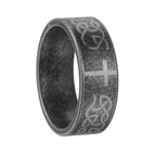 Anillo Artesanal Envejecido de Plata 925 con Nudo Celta y Cruz: Expresión de Identidad de Fe