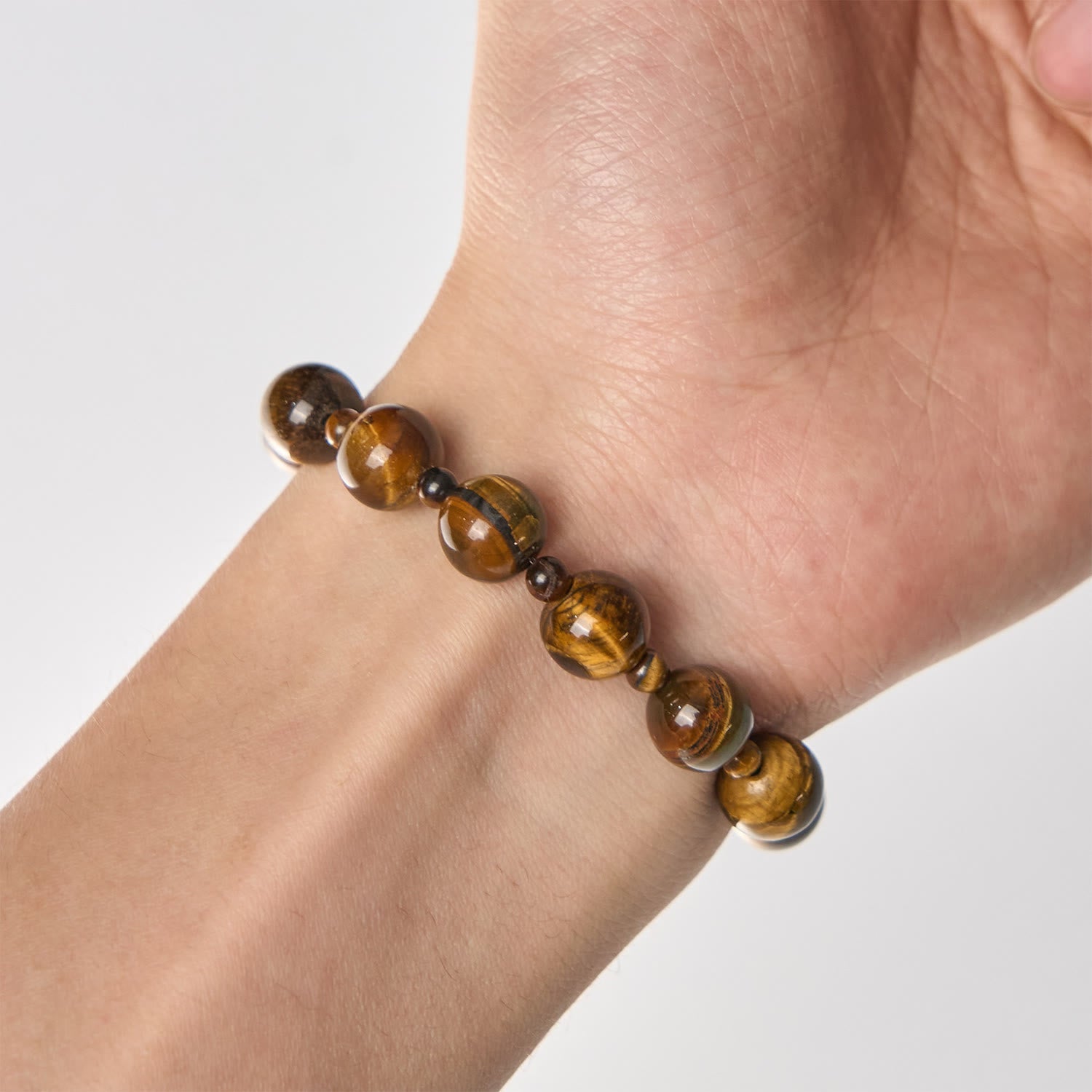Pulsera Rosario de Una Decena de Ojo de Tigre Amarillo de 10 mm
